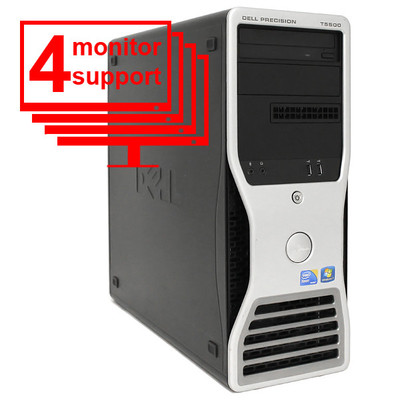 Dell Precision T5500 4 Monitor Forex Trading PC Quad Core 2.13GHz 8GB 256GB SSD