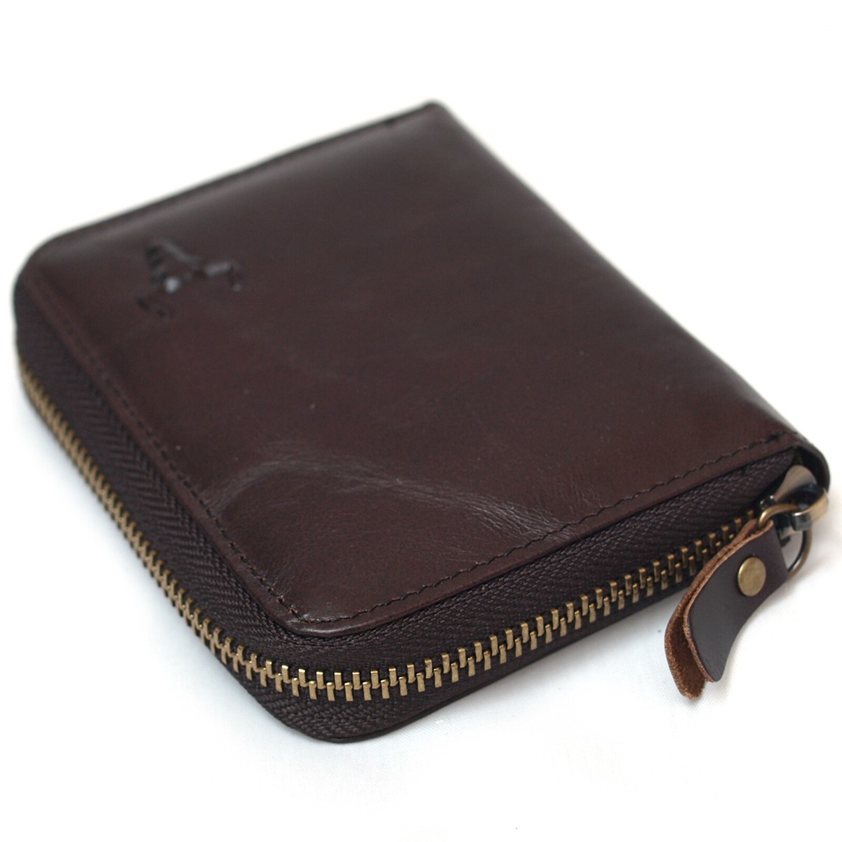 Zip Around Leather Wallets for Mens Coin Pocket Credit Card Wallet