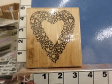Heart floral wreath RUBBER STAMP 4g