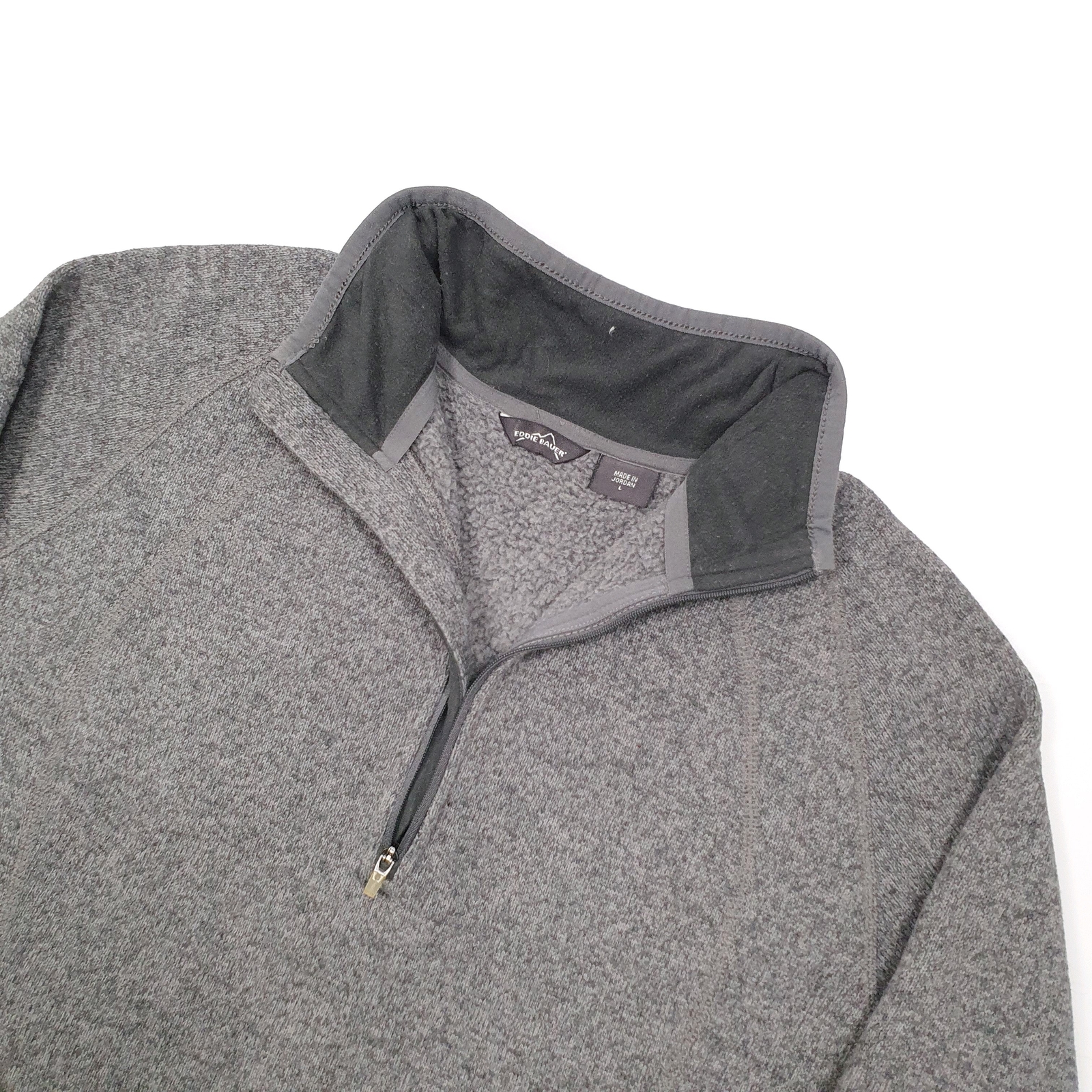 Womens EDDIE BAUER Polyester 1/4 Quarter Zip Fleece Jumper L image 2