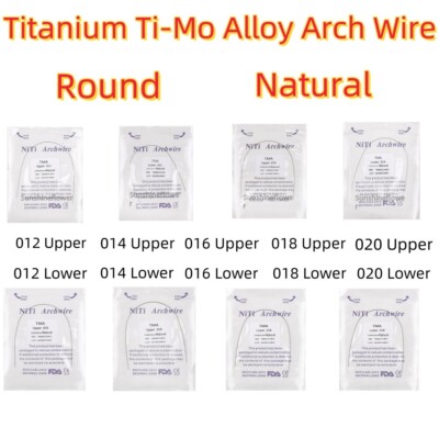 Dental Wire Ti-Mo Titanium Molybdenum Alloy Arch Wires TMA Round Natural U/L