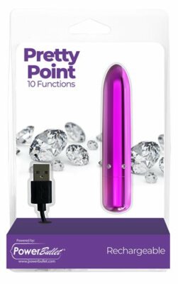 PRETTY POINT POWER BULLET 4 INCH 10 FUNCTION BULLET RECHEARGEABLE VIBRATOR