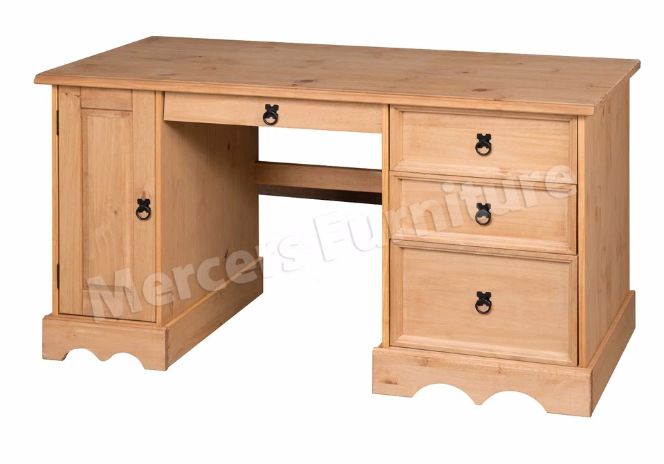 Corona Straight Computer Desk Office Solid Pine Discount by Mercers Furniture® - Image 4 of 4