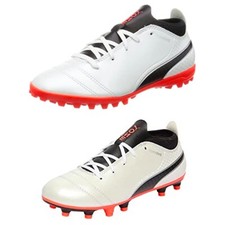 PUMA Unisex Infants One 17.4 Tt Jr White Football Boots Trainers UK Size 10 12 