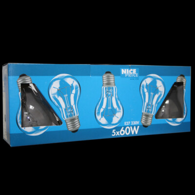 Paulmann - Nice Price Glühbirnen 5  x 60W Birne klar E27 Glühlampe dimmbar