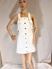 Rebecca Minkoff  Women’s Dress, White Denim Overall Dress. Sleeveless Size XS.