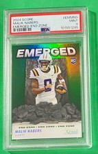 2024 SCORE FOOTBALL GREEN END ZONE PARALLEL #5/6 MALIK NABERS RC - PSA MINT 9