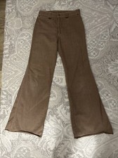 Vintage 1970  s Women  s Crestline Western Style Brown Denim Bell bottom Jeans