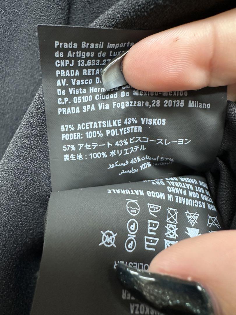 PRADA サイズ38 Prada 2017 acetate x rayon dress size 38 black belt missing