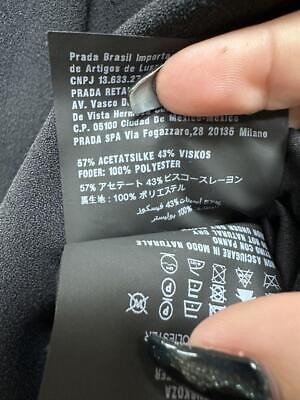 Prada 2017 acetate x rayon dress size 38 black belt missing Prada 2017 acetate x rayon dress size 38 black belt missing