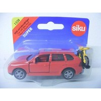 Siku 1328 Pkw Mit FahrradträGer Porsche Cayenne, Rot, Neu Und Ovp