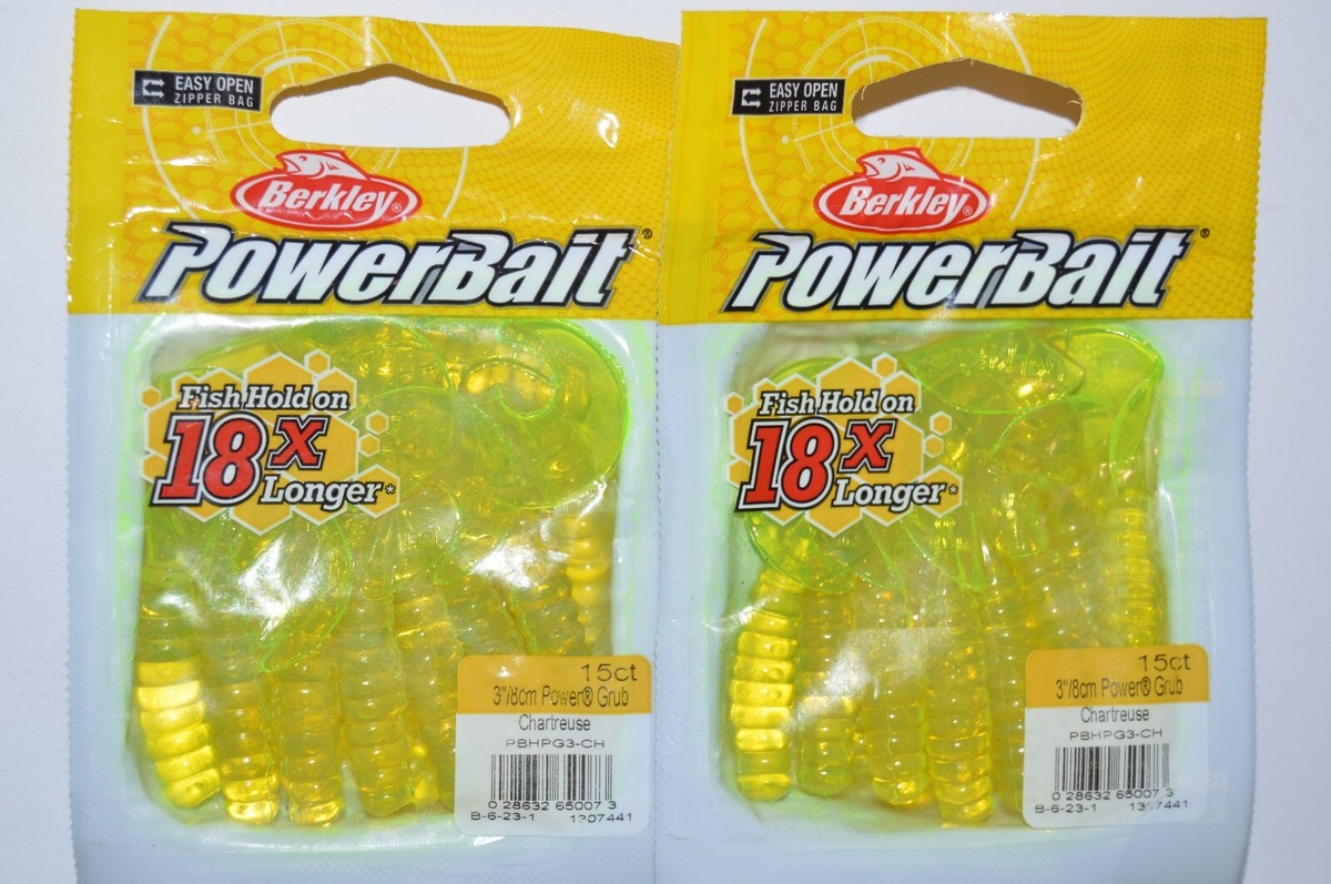 Berkley PowerBait Power Grubs - 3 Inch (8cm) Soft Bait Fishing Lures In Yellow