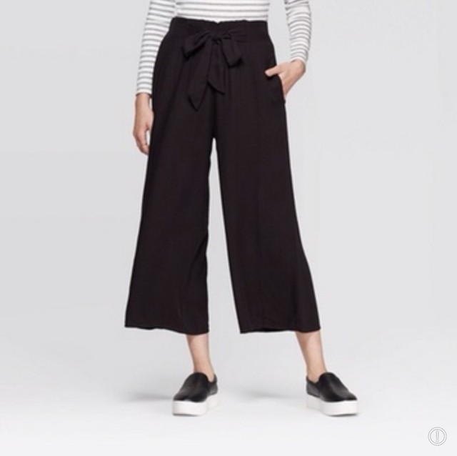Xhilaration Black Tie Waist Palazzo 