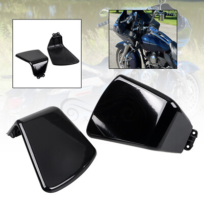 Inner Fairing Glove Box Door Set For Harley Road Glide 1998-2013 - Gloss Black ABS Plastic, Left & Right Kit