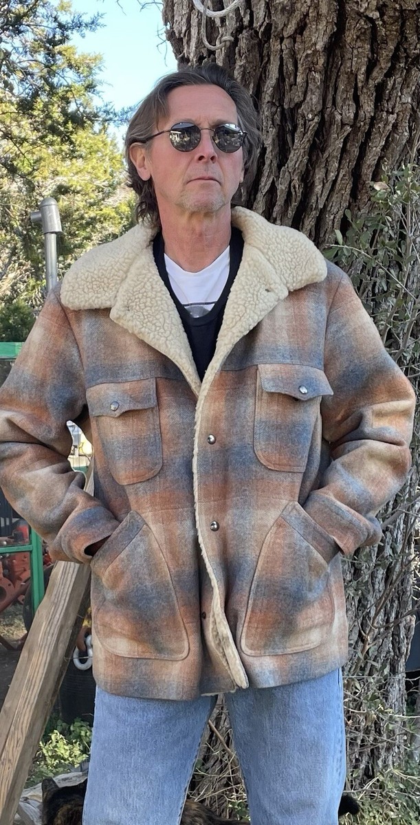 RAB Vintage Pendleton Western Shadow Plaid Fleece Collar Coat XL