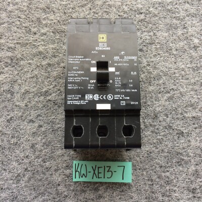 NEW OPEN BOX EDB34060 Square D 60 Amp 480 Volt Circuit Breaker *NEXT DAY OPTION*