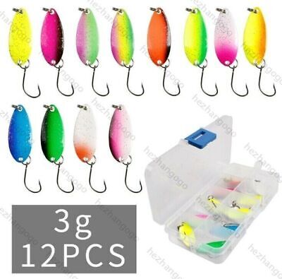12/43 pcs Trout spinning spoon lure tackle box set jigging spoons sea  freshwater 
