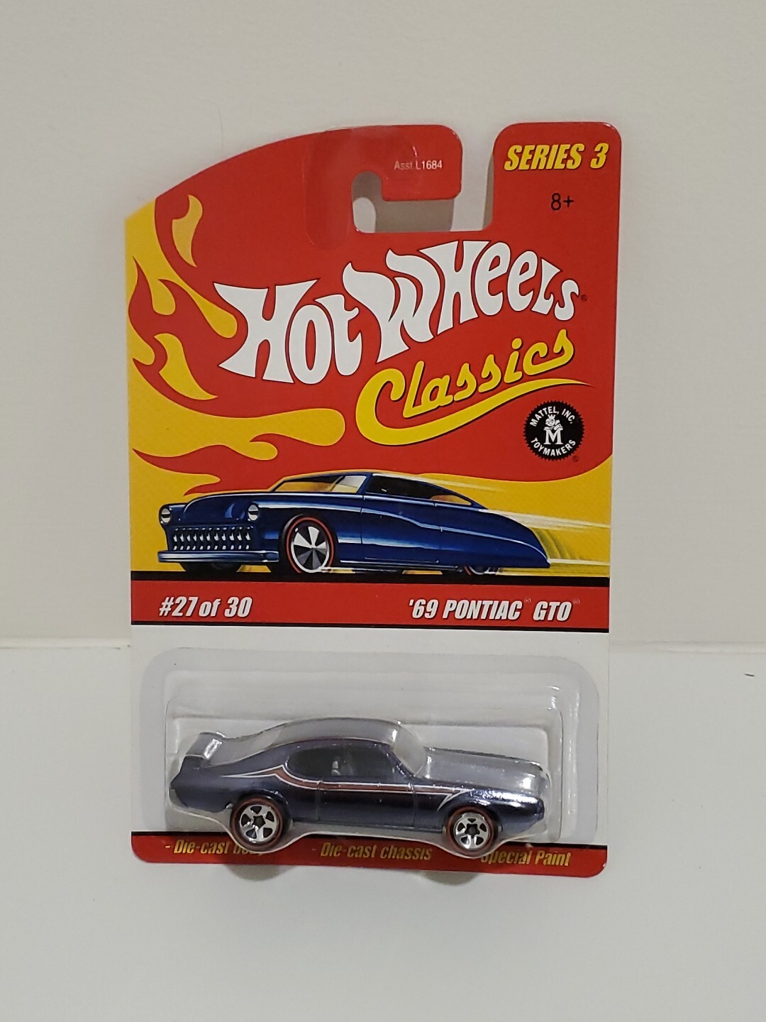 Hot Wheels 2007 Classics Series 3 #27/30 '69 Pontiac GTO - Spectraflame Black  B