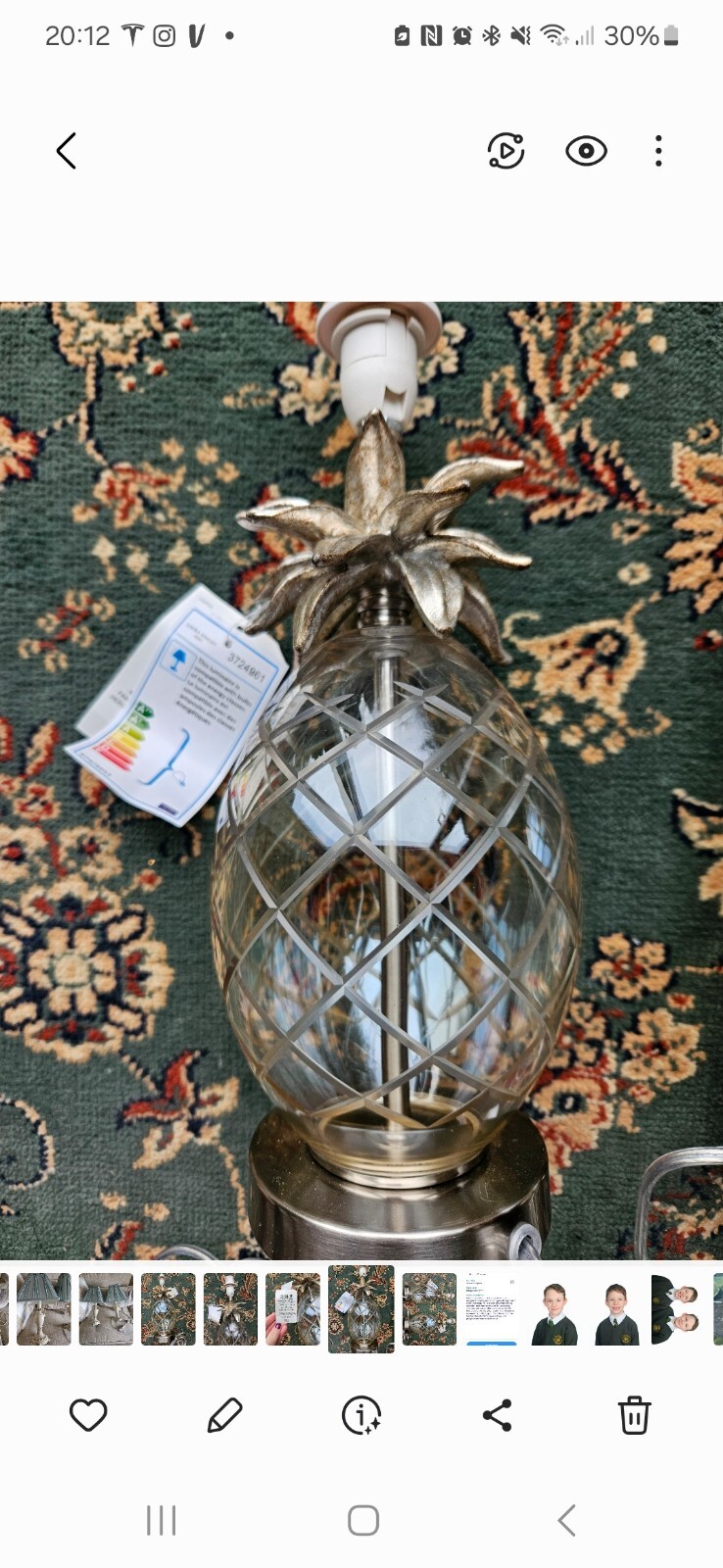 Laura Ashley Pineapple Lamps eBay