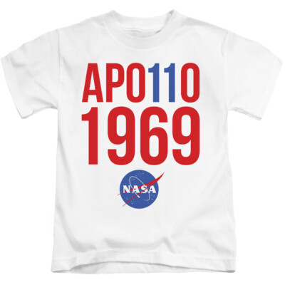 NASA Boys T-Shirt Apollo 11 1969 White Tee