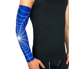 Hombres Deportes Elástico Equipo de Protección Brazo Manga Calentador Telaraña Soporte