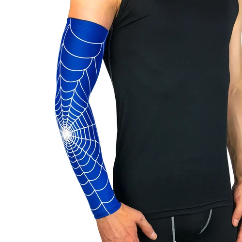 Männer Sport Elastische Schutzausrüstung Arm Ärmel Wärmer Spinnennetz Klammer Unterstützung - Bild 1 von 16