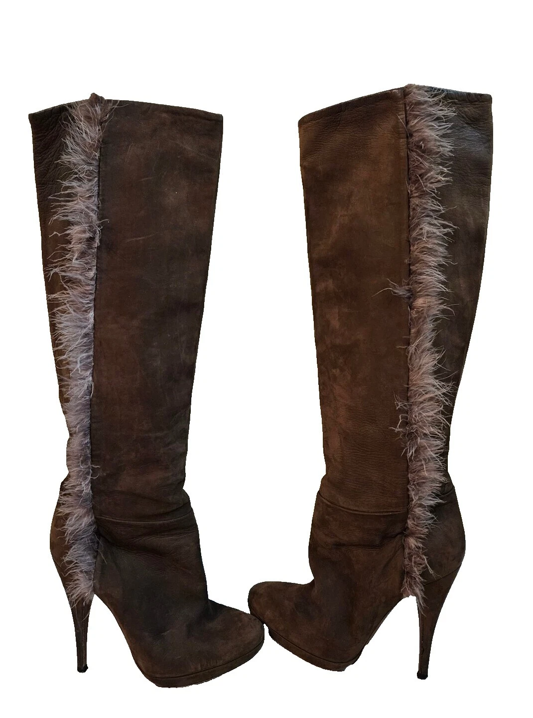 Botas femininas de couro Nina Ricci