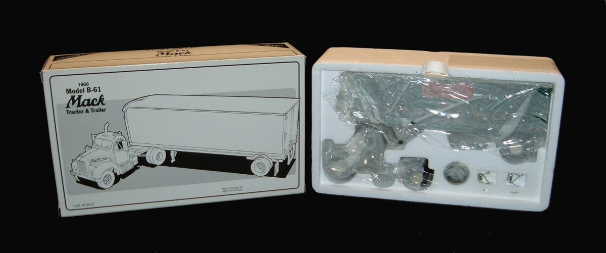 Camion Miniature 1ST Gear 1/34 Mack R Model Avec Remorque Transcon, état Occasion