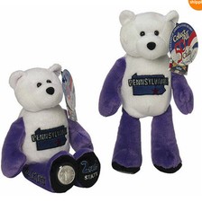 COIN BEAR 2 PENNSYLVANIA By Ltd Treasures State Coin Plush Collectible Bear A1