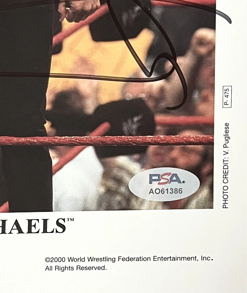 WWE SHAWN MICHAELS P-475 SIGNED ORIGINAL 8X10 PROMO PHOTO WITH PSA COA FROM 2000 - Image 2 of 3