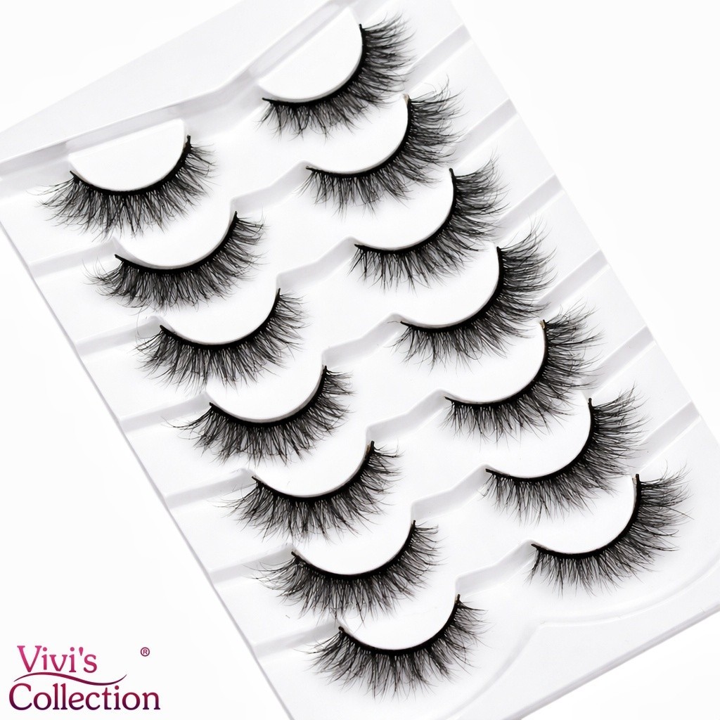 False Eyelashes Natural Wispy Lashes Cat Eye Short 3D Mink Fluffy Fake Eye Lash