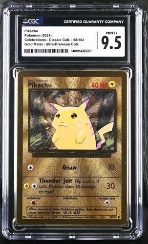 2021 Celebrations UPC - Classic Coll. GOLD METAL Pikachu #58/102 CGC 9.5