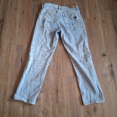 American Eagle Stretch Super High Rise Ankle Straight Jeans Womens 6 Light Wash