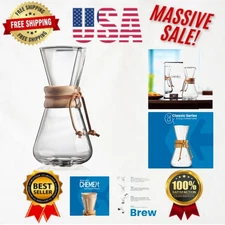 Dishwasher Safe Classic Pour-Over Glass Coffeemaker - Perfect for Home & Travel