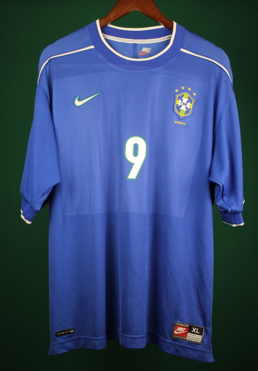 98年 ブラジル代表 ユニフォーム ホーム ナイキ NIKE ロナウド 9 UK Brazil National Team Authentic Nike Jersey Size XLarge 1998 #9