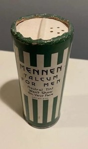 WWII Vintage Mennen Talcum For Men - Nice Example of War Time Packaging!