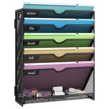 10Tier Black Metal Mesh Hanging Wall File Organizer Mail Holder Desk Rack