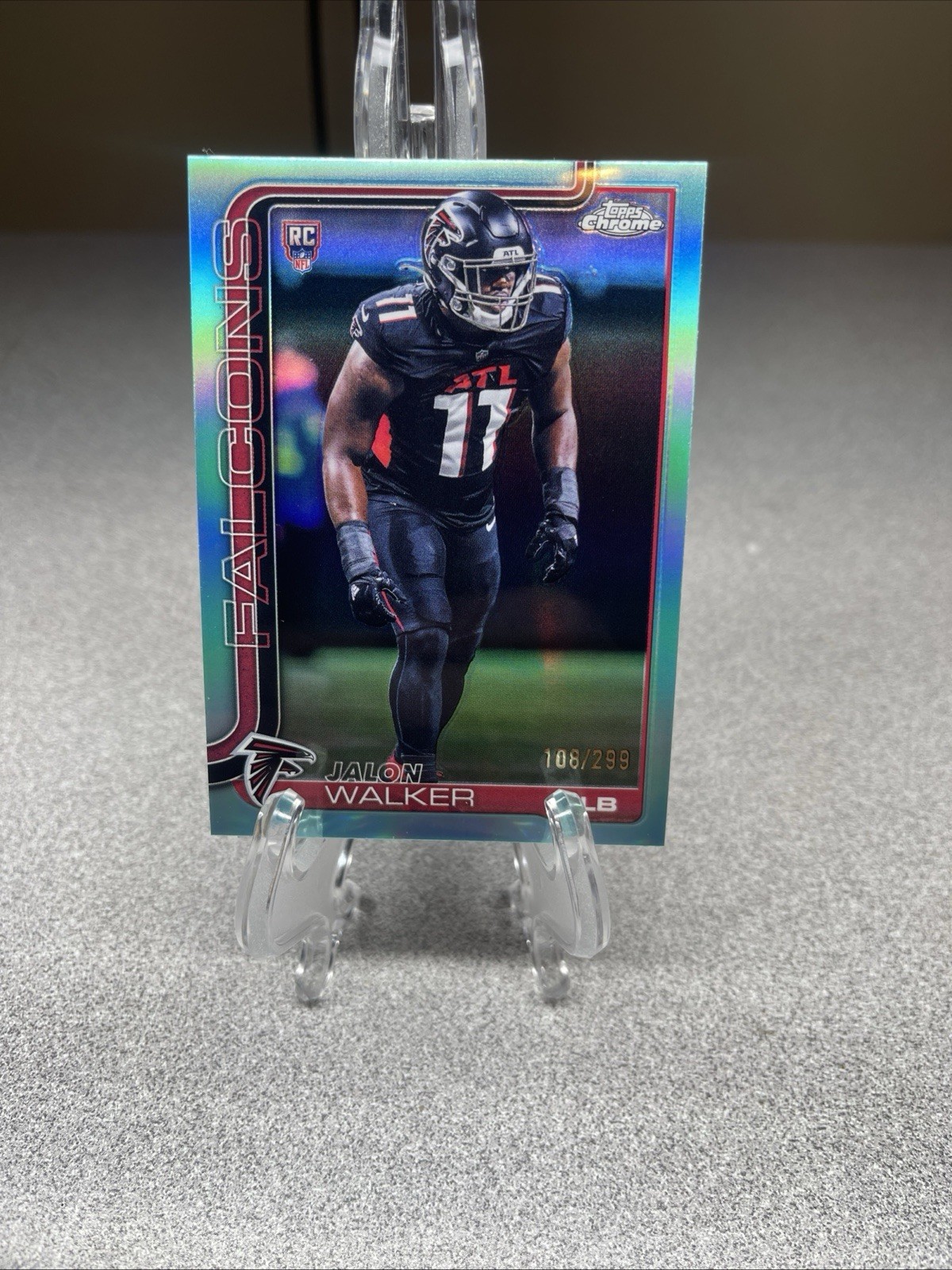 2025 Topps Chrome #354 Jalon Walker /299 Falcons TEAL REFRACTOR Rookie Card