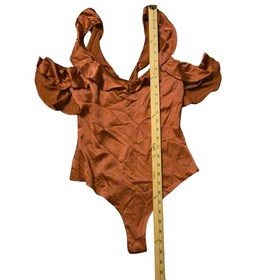 NWT For Love & Lemons X Revolve  Skivvies XS Lena Ruffle Bodysuit Silk Blend