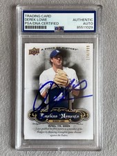 DEREK LOWE AUTOGRAPH 2009 UD A PIECE OF HISTORY TIMELESS MOMENTS /999- PSA SLAB
