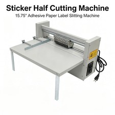 110V Sticker Half Cutting Machine 15.75'' Adhesive Paper Label Slitting Machine