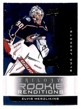 2019-20 Upper Deck Trilogy Rookie Renditions Elvis Merzlikins RC Columbus Blue