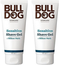 Bulldog Sensitive Shave Gel, 175Ml, 2 Pack 22.71 per litre