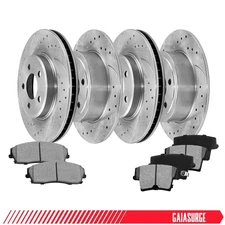 Front & Rear Brake Rotors + Ceramic Pads For 2011 2012 - 2014 3.5L Honda Odyssey