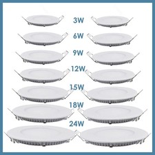 LED Panel Light Recessed Ceiling Lamp Downlight Fixture 9W 12W 15W 18W 21W 24W