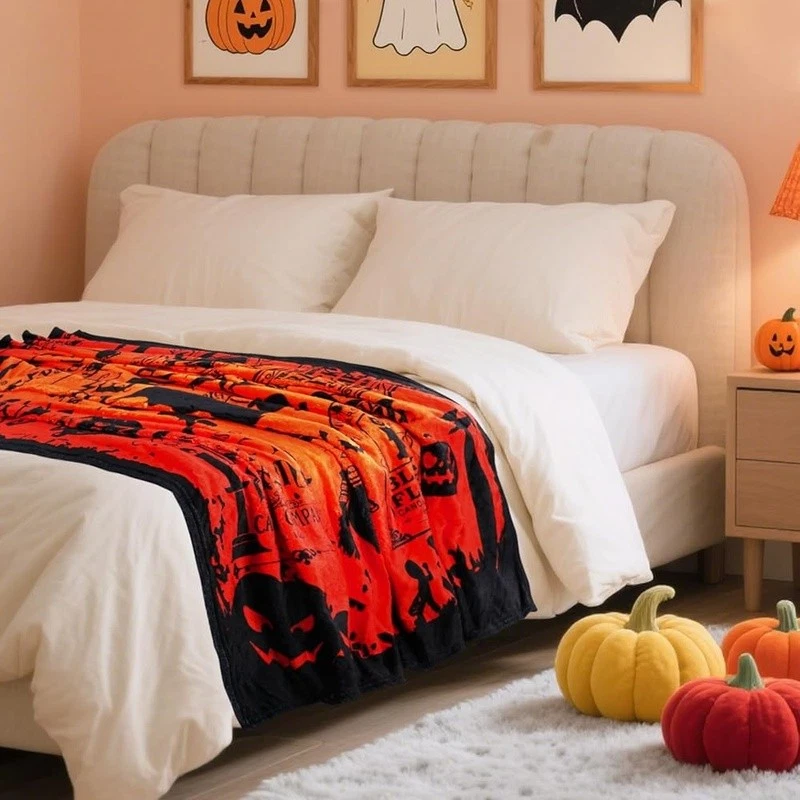 Super Soft Halloween Throw Blanket Cozy Seasonal Home Decor Gift