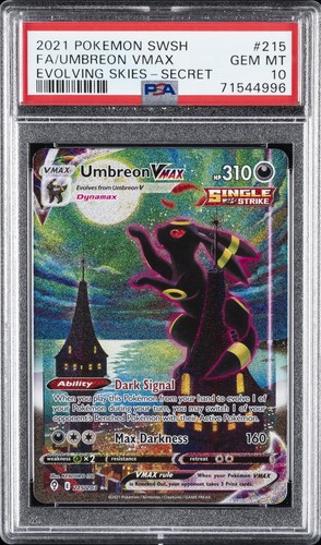 2021 POKEMON SWORD & SHIELD EVOLVING SKIES SECRET FULL ART/UMBREON VMAX PSA 10