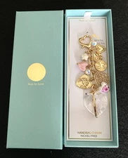 True To Form Gold Hearts Bag Charm Key Chain Boxed