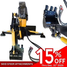 Skid Steer GIYI Sit-On Backhoe Hydraulic Attachment Digger Excavator Bucket