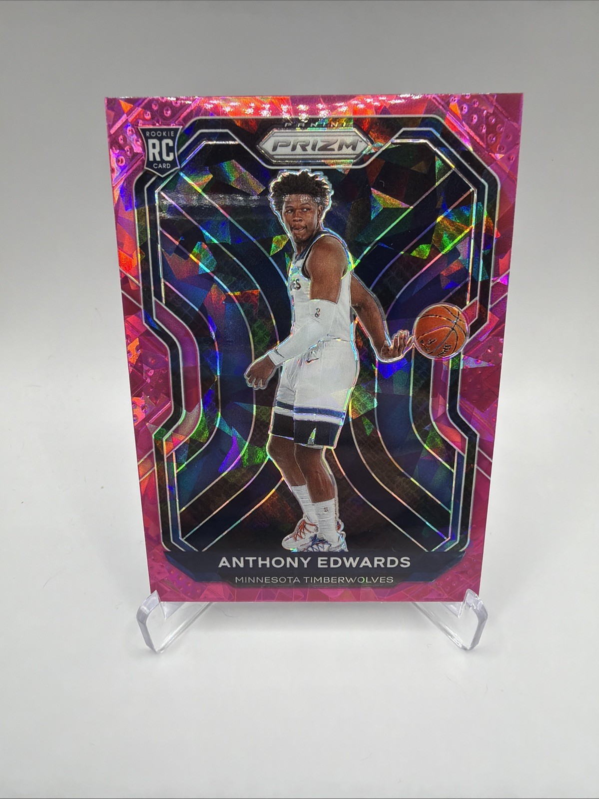 2020-21 Panini Prizm - Anthony Edwards #258 Pink Ice Prizm (RC)
